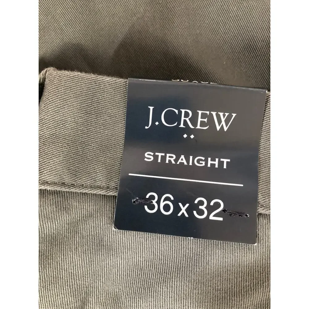 J. Crew Factory Straight Fit Flex Chino Pant Tarnished Metal NWT 36 x 32
